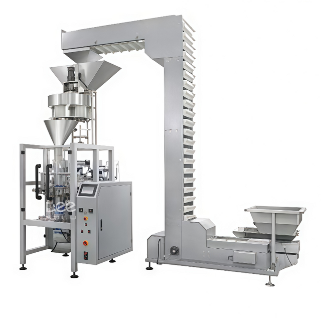 Máquina envasadora vertical de forma, llenado y sellado de gránulos