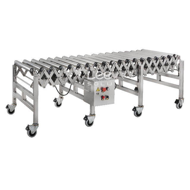 Transportador de rodillos extensible flexible