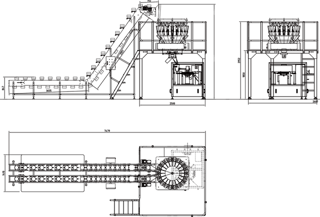 Sistema de pesaje y envasado de mezclas de frutos secos.